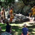 Pokanoket Tribe members tell campers about their history