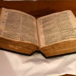 Eliot Bible on display at the Natick History Society