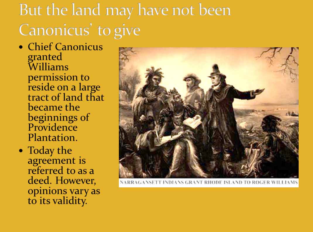 Roger William’s early Providence belonged to Ousamequin, not Canonicus ...